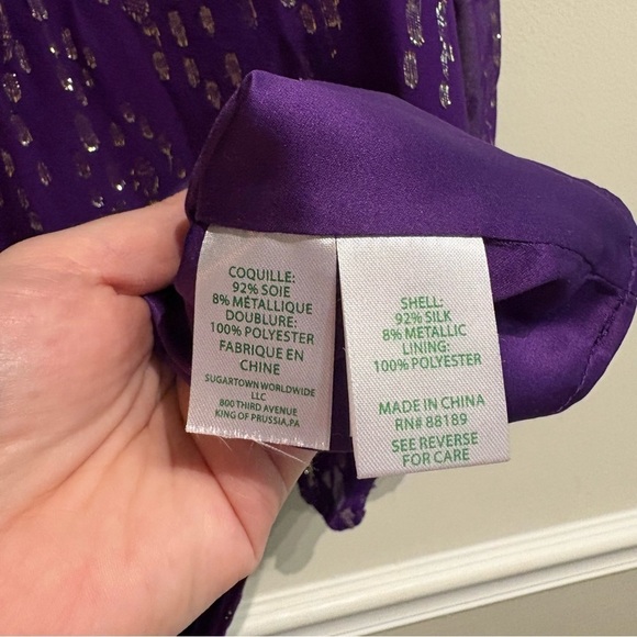 Lilly Pulitzer Cleme Silk Dress Purple Berry Fish Clip Chiffon Size 14 - Picture 11 of 11